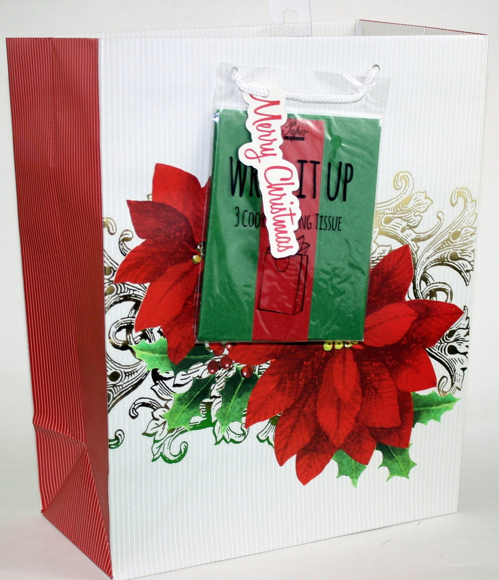 Traditional Gift Bag With Matching Tissue - Holiday Cheer Large