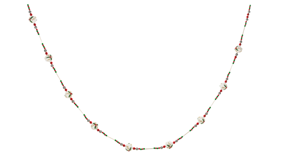 Holly Ball Glass Garland - 72 Inches