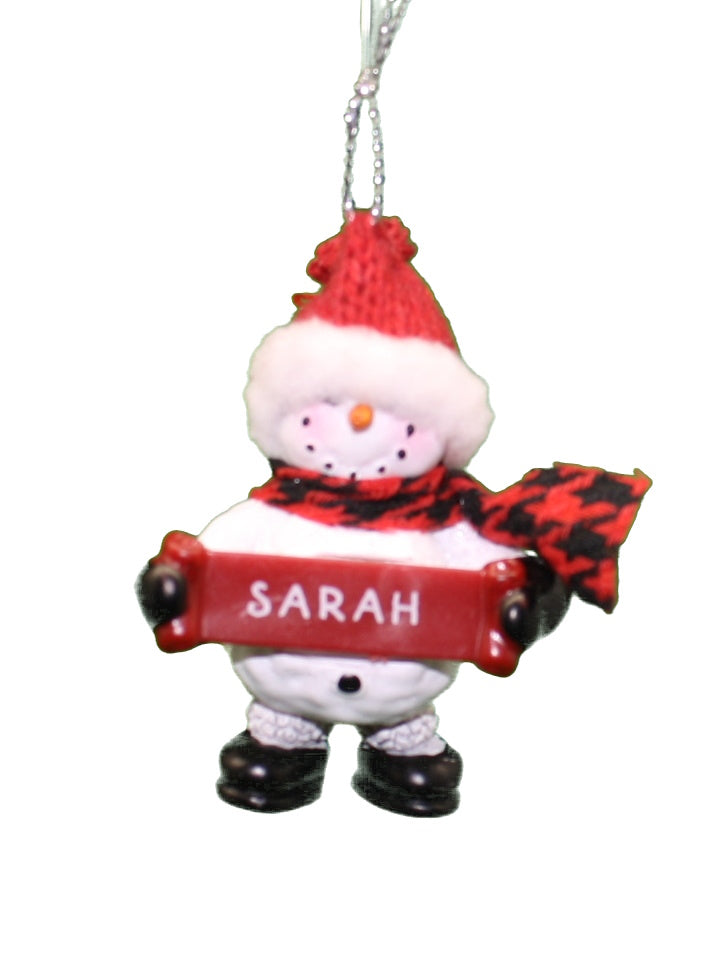 Cozy Snowman Ornament (Letters S - Z) -