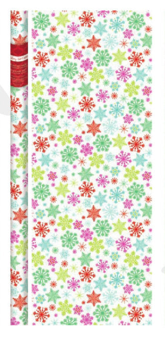 Premium Holiday Roll Wrap - 80 Square Feet - Contemporary Flakes
