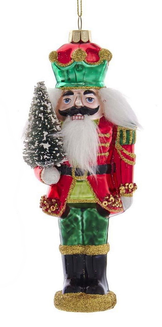Noble Gems Nutcracker Soldier Glass Ornament - Drum