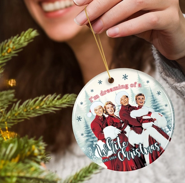 White Christmas Movie Ceramic Ornament
