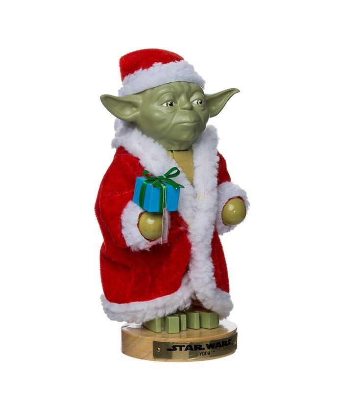 Jolly Yoda in Santa Robe Nutcracker