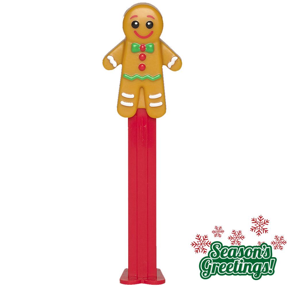 Christmas Pez Dispenser with 3 Rolls of Candy - Gingerbread Man