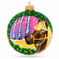 Serene Horse in the Forest Glass Ball Christmas Ornament 4 Inches