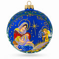 Angels Singing to Baby Jesus Glass Ball Christmas Ornament 4 Inches