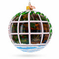 Intriguing Santa Peeking Through House Window Glass Ball Christmas Ornament 4 Inches