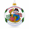Snowman Duo Glass Ball 'Our First Christmas' Ornament 4 Inches