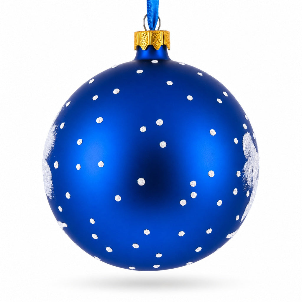 Joyful Trio of Gnomes Glass Ball Christmas Ornament 4 Inches