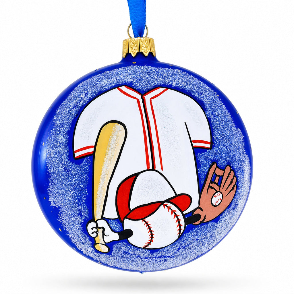 Baseball Glass Ball Christmas Ornament 4 Inches