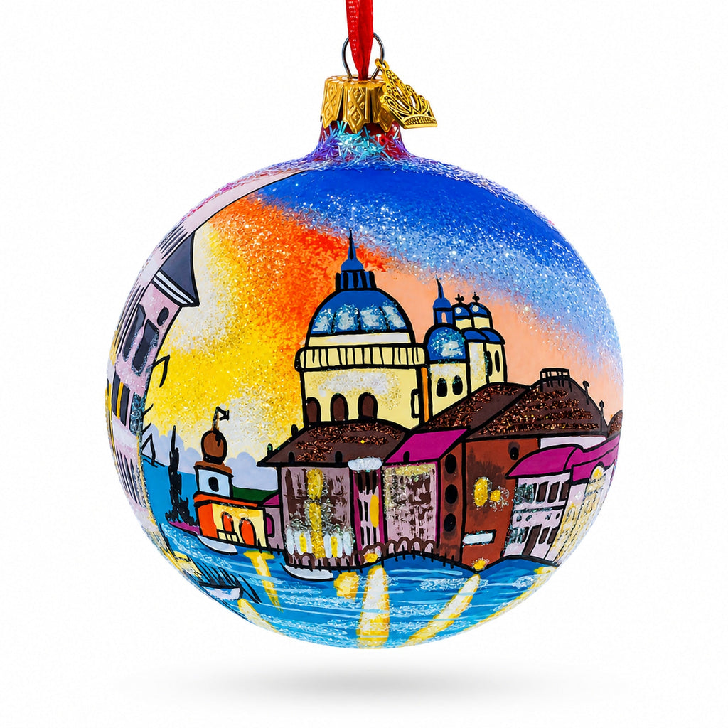 Venetia, Italy Glass Ball Christmas Ornament 4 Inches