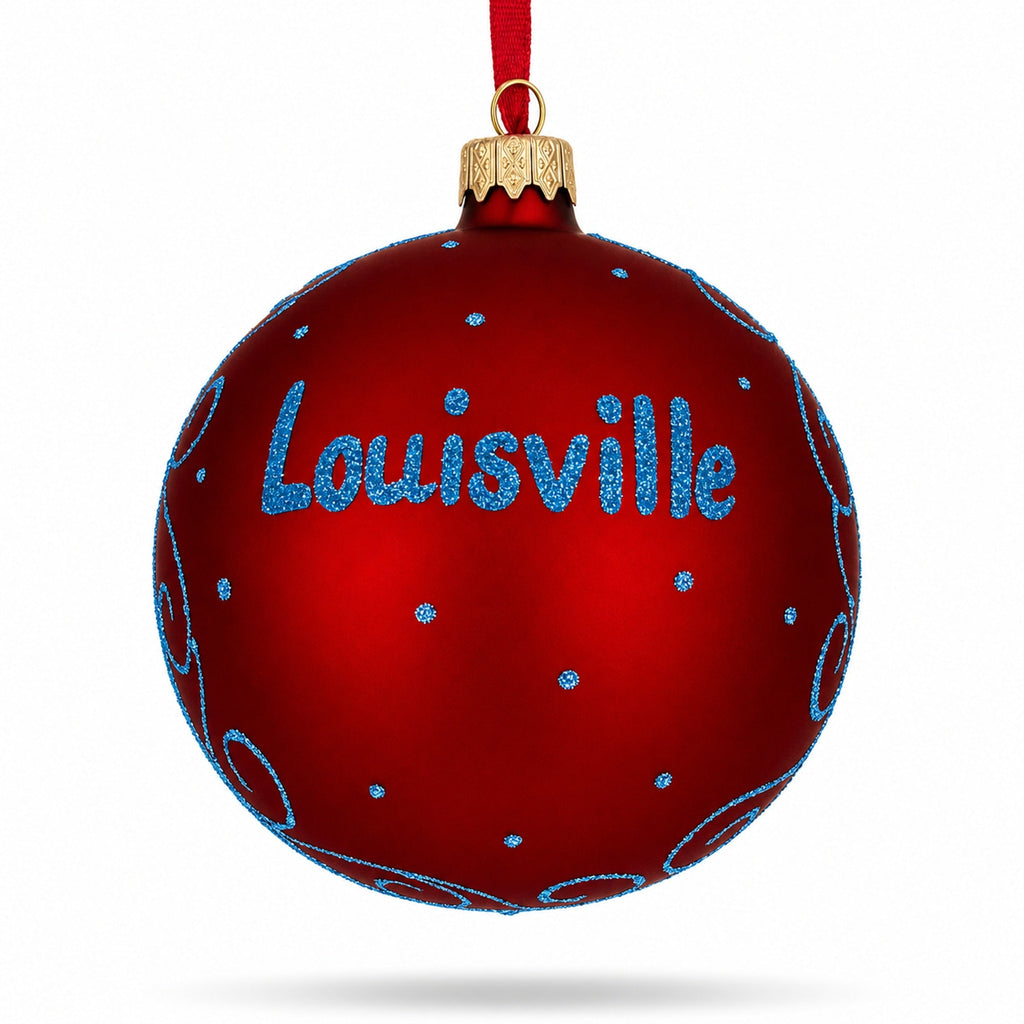 Louisville, Kentucky Glass Ball Christmas Ornament 4 Inches
