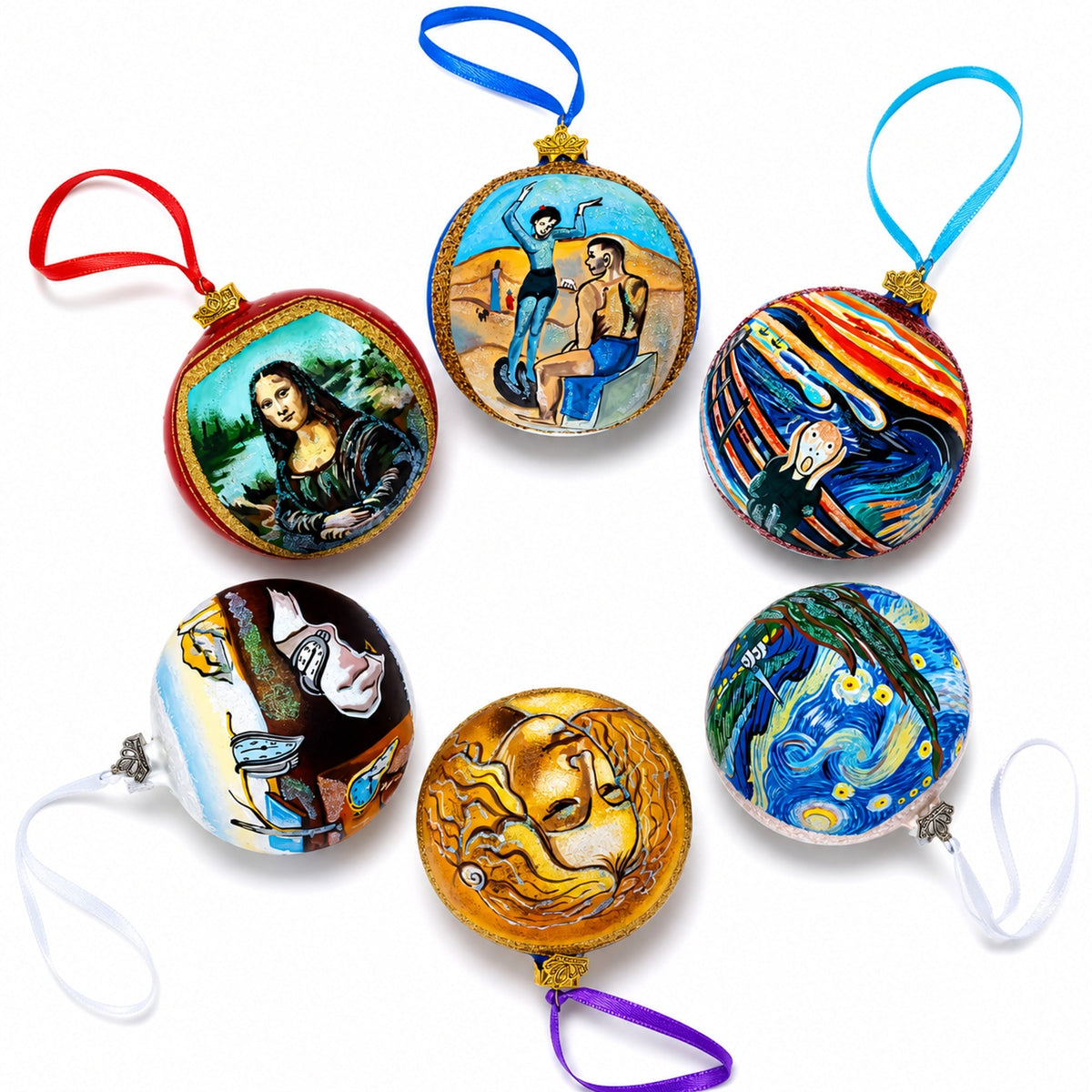 1913 'Paris Through the Window' by Marc Chagall Artistic Glass Ball Christmas Ornament 4 Inches