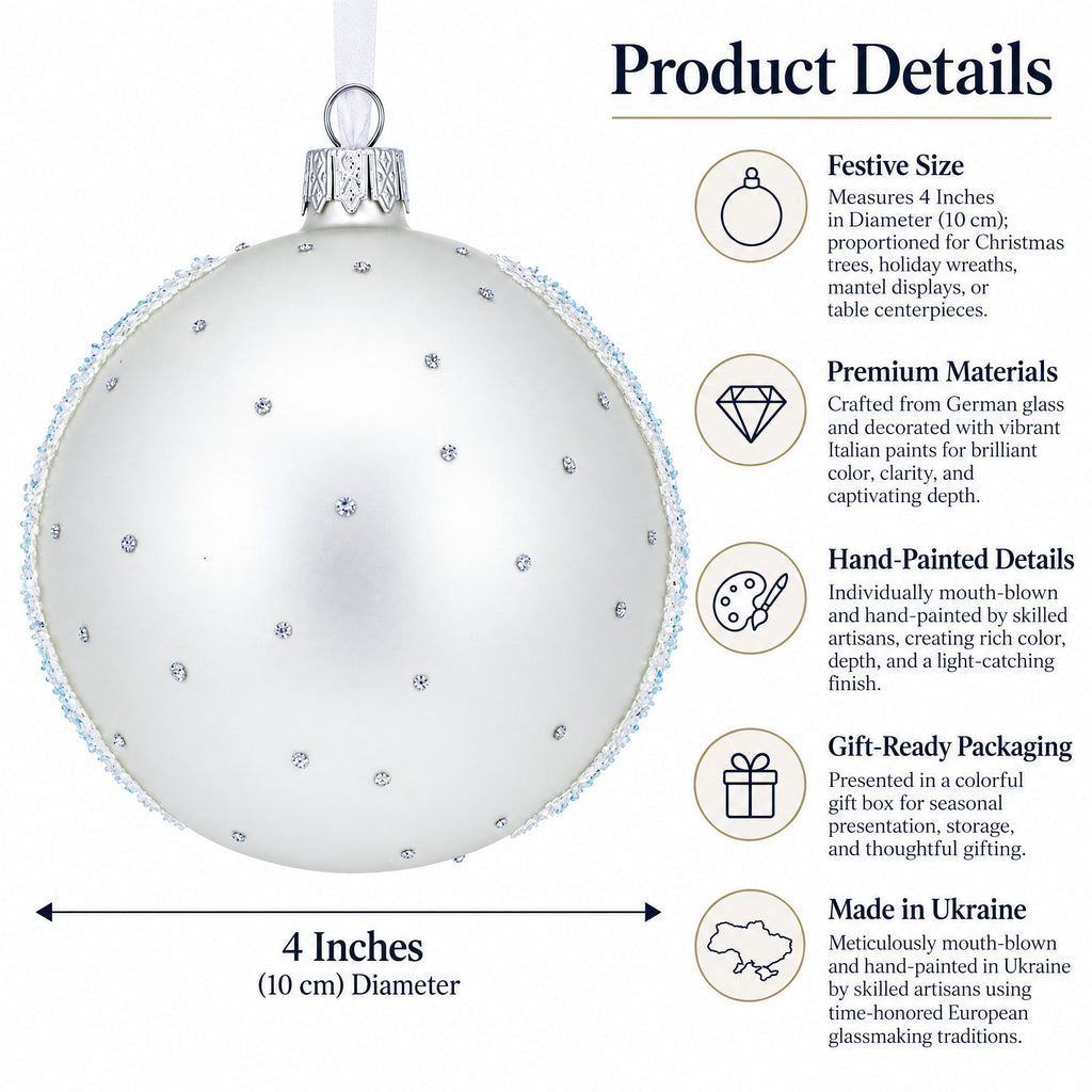 1890 'Branches with Almond Blossom' by Vincent Van Gogh Glass Ball Christmas Ornament 4 Inches