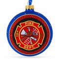 Fire Department Glass Ball Christmas Ornament 4 Inches