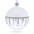 Diamond Chandelier on a Crystal Clear  Glass Ball Christmas Ornament 3.25 Inches