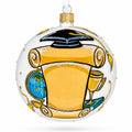Cap and Tassel Commemorative Glass Ball Christmas Ornament 4 Inches.