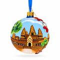 Angkor Wat Temple, Cambodia Glass Ball Christmas Ornament 3.25 Inches