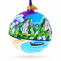 Thailand Beach Glass Ball Christmas Ornament 4 Inches
