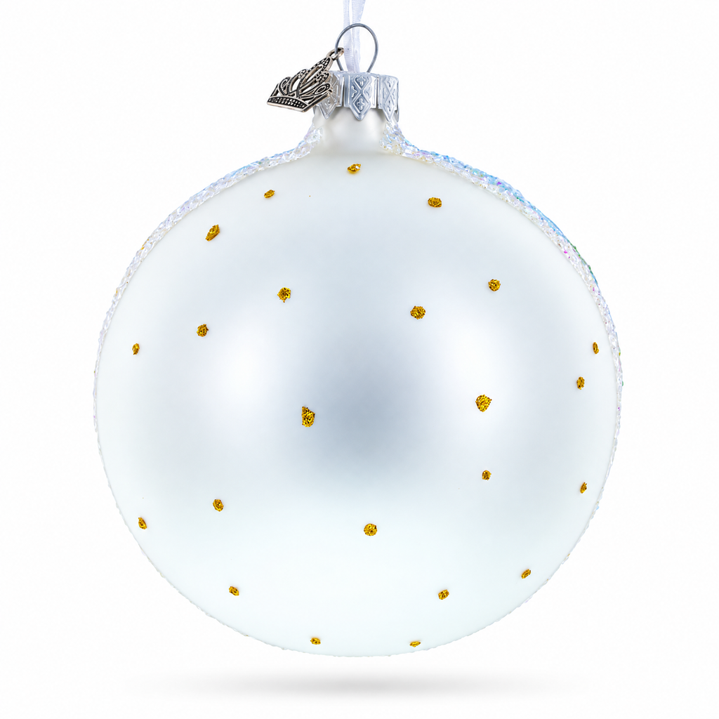 Mountain River Painting Glass Ball Christmas Ornament 4 Inches