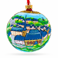 Le Chemin de la Corniche, Luxembourg City, Luxembourg Glass Ball Christmas Ornament 4 Inches