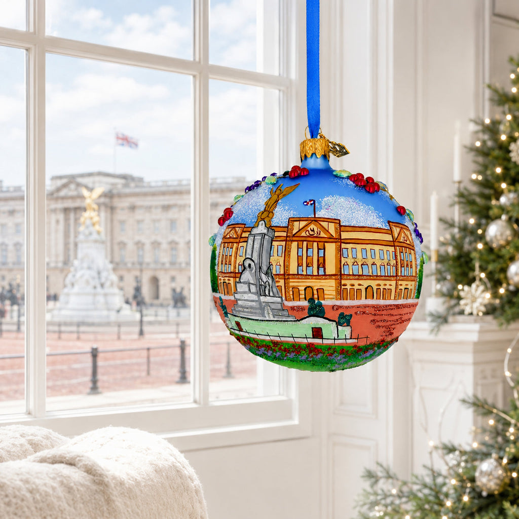 Buckingham Palace, London Landmark, UK Glass Ball Christmas Ornament