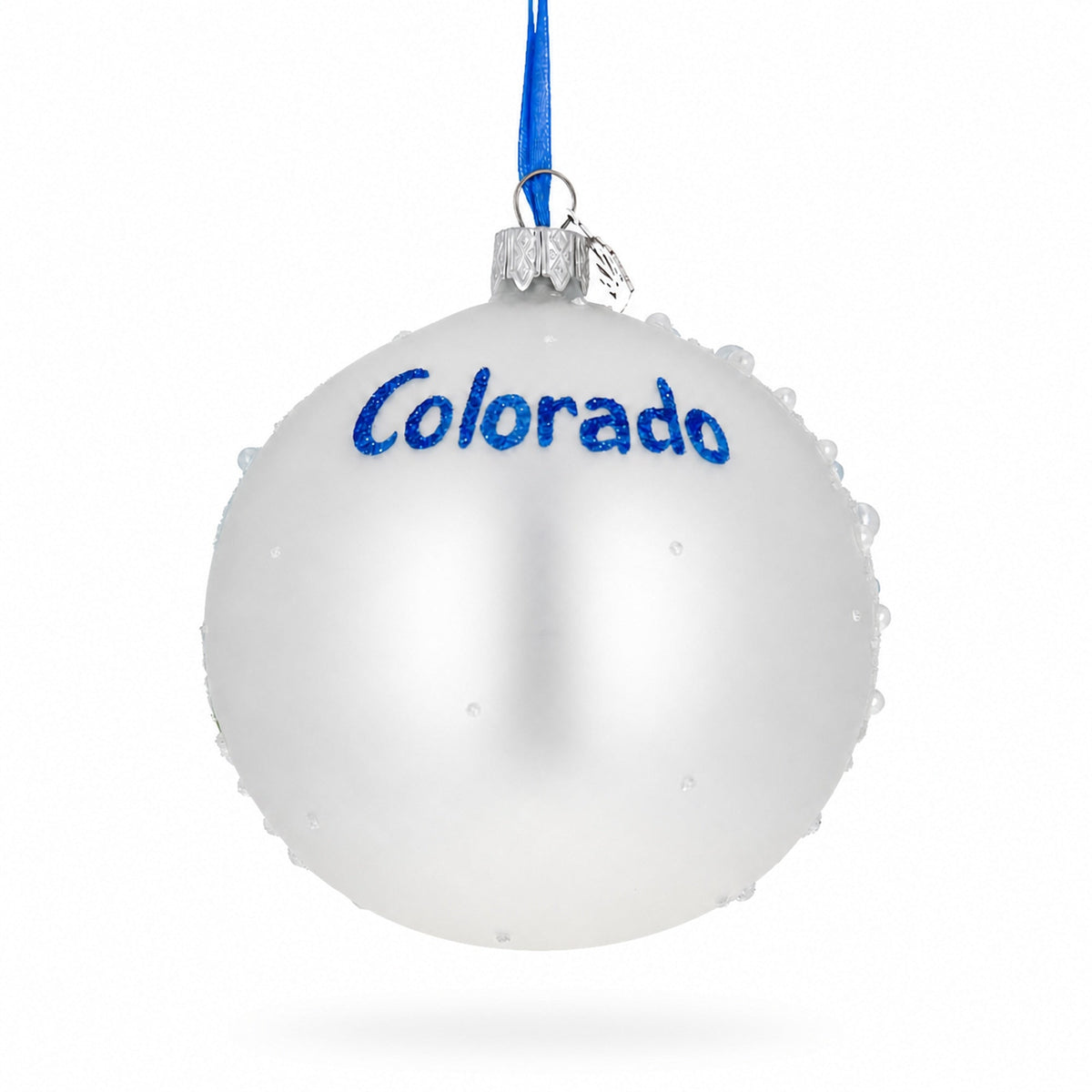 Breckenridge, Colorado Mountain Scene Skier Christmas Tree Ornament 4 Inches