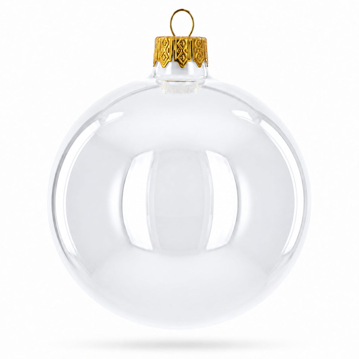 Set of 6 White Glossy Glass Ball Christmas Ornaments 3.25 Inches (041)