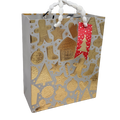 Gingerbread on Silver Gift Bag