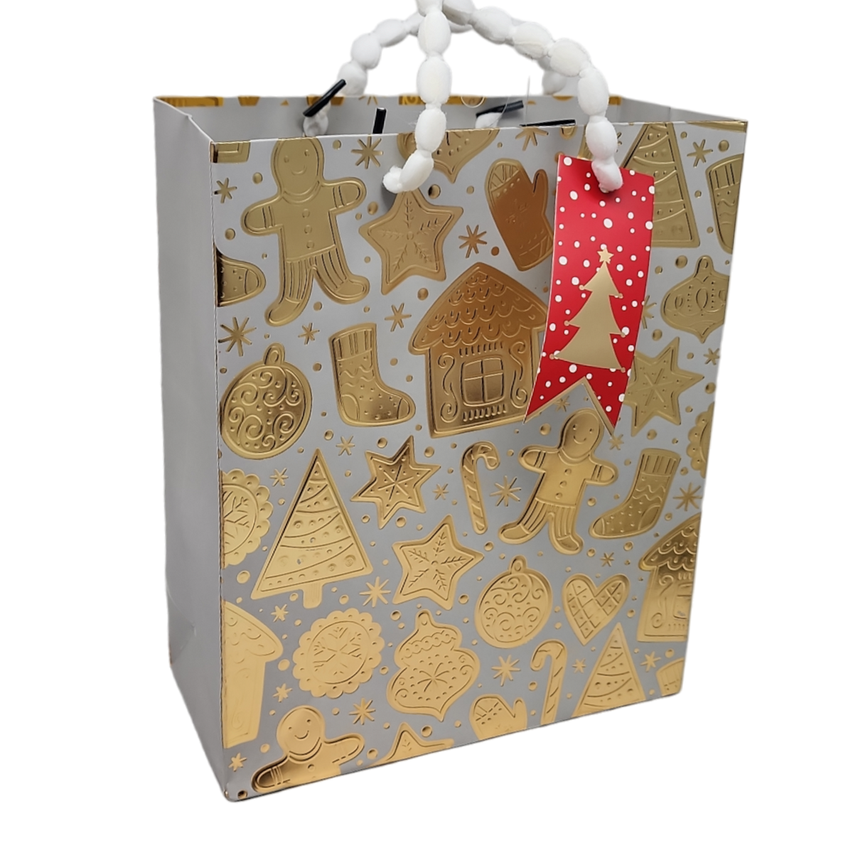 Gingerbread on Silver Gift Bag