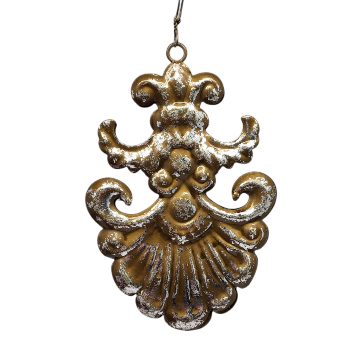 5.5 Inch Metal Ornament Filigree - Santa Face