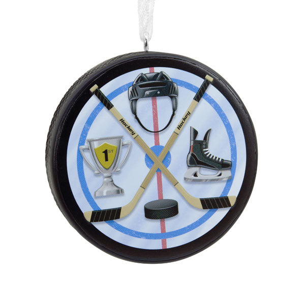 Hockey Puck Christmas Ornament  image number 4 Hockey Puck Hallmark Ornament