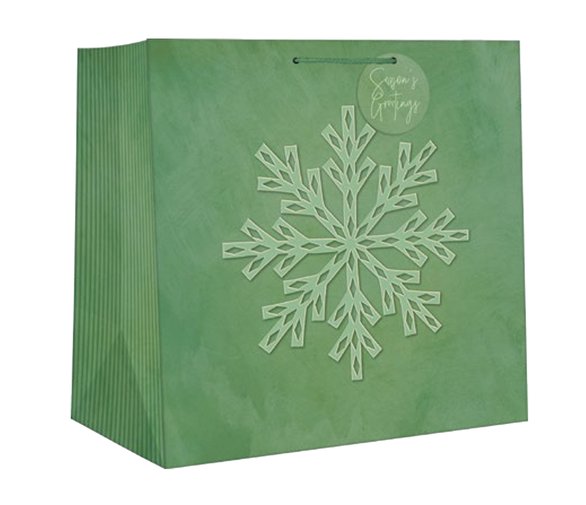 Square Jumbo Gift Bag - Snowflake