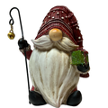Holiday Gnome With Shepherds Hook Figurine