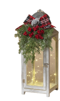 White Holiday Lantern B/O
