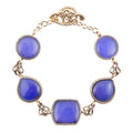 Lace Blue Agate Link Golden Bracelet