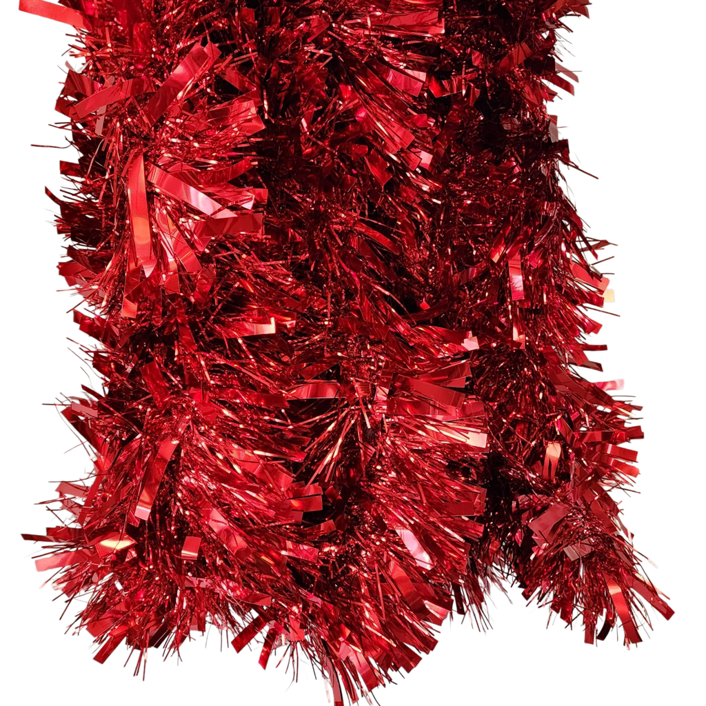 12 foot 6 Ply Luxury Tinsel Garland - Red