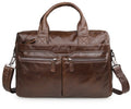 ROCKCOW Handmade Top Grain Leather Briefcase Men's Business Laptop Bag Handbags 7122