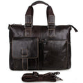 Handmade Top Grain Leather Briefcase Men's Minimalism Messenger Bag