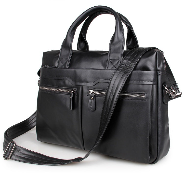 ROCKCOW Handmade Top Grain Leather Briefcase Men's Business Laptop Bag Handbags 7122