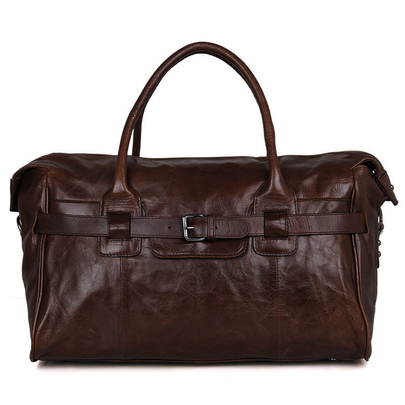 Handmade Top Grain Leather Travel Duffle Bags Designer Overnight Bag Men's Gym Bag