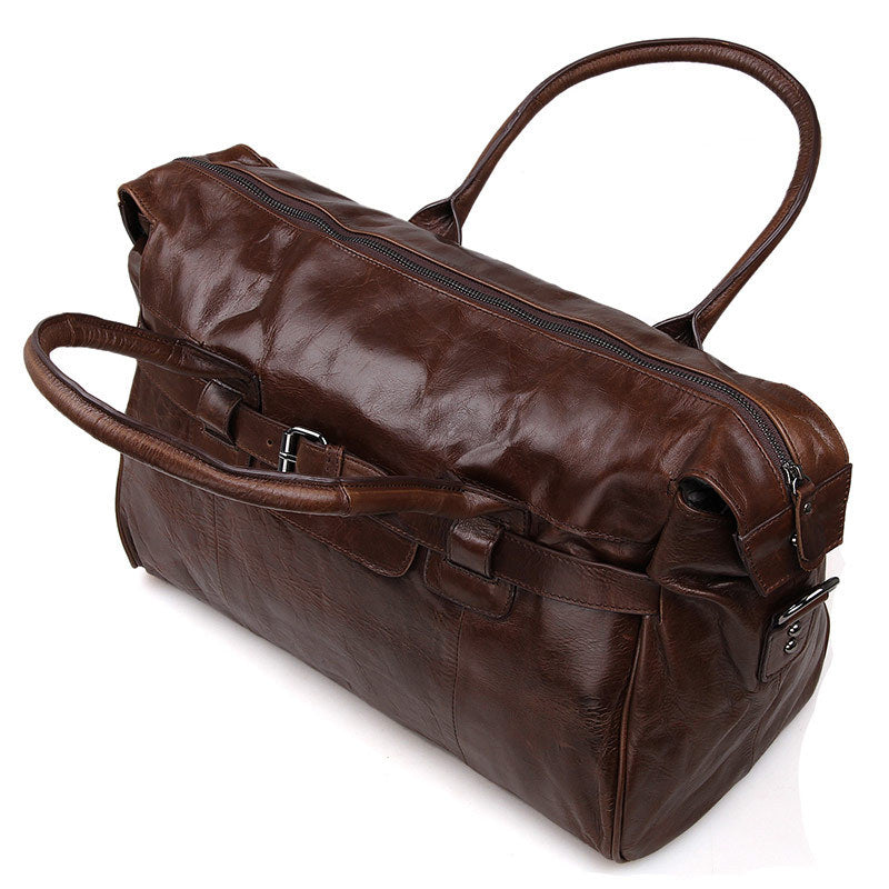 Handmade Top Grain Leather Travel Duffle Bags Designer Overnight Bag Men's Gym Bag
