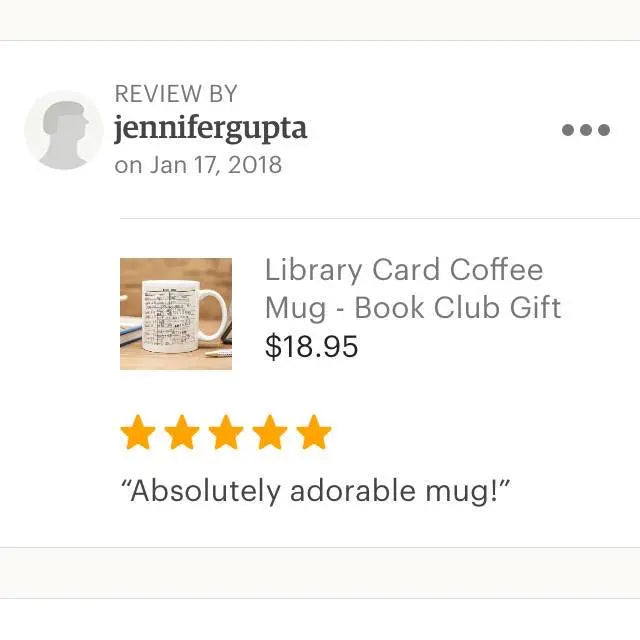 Library Card Coffee Mug for Book Lovers