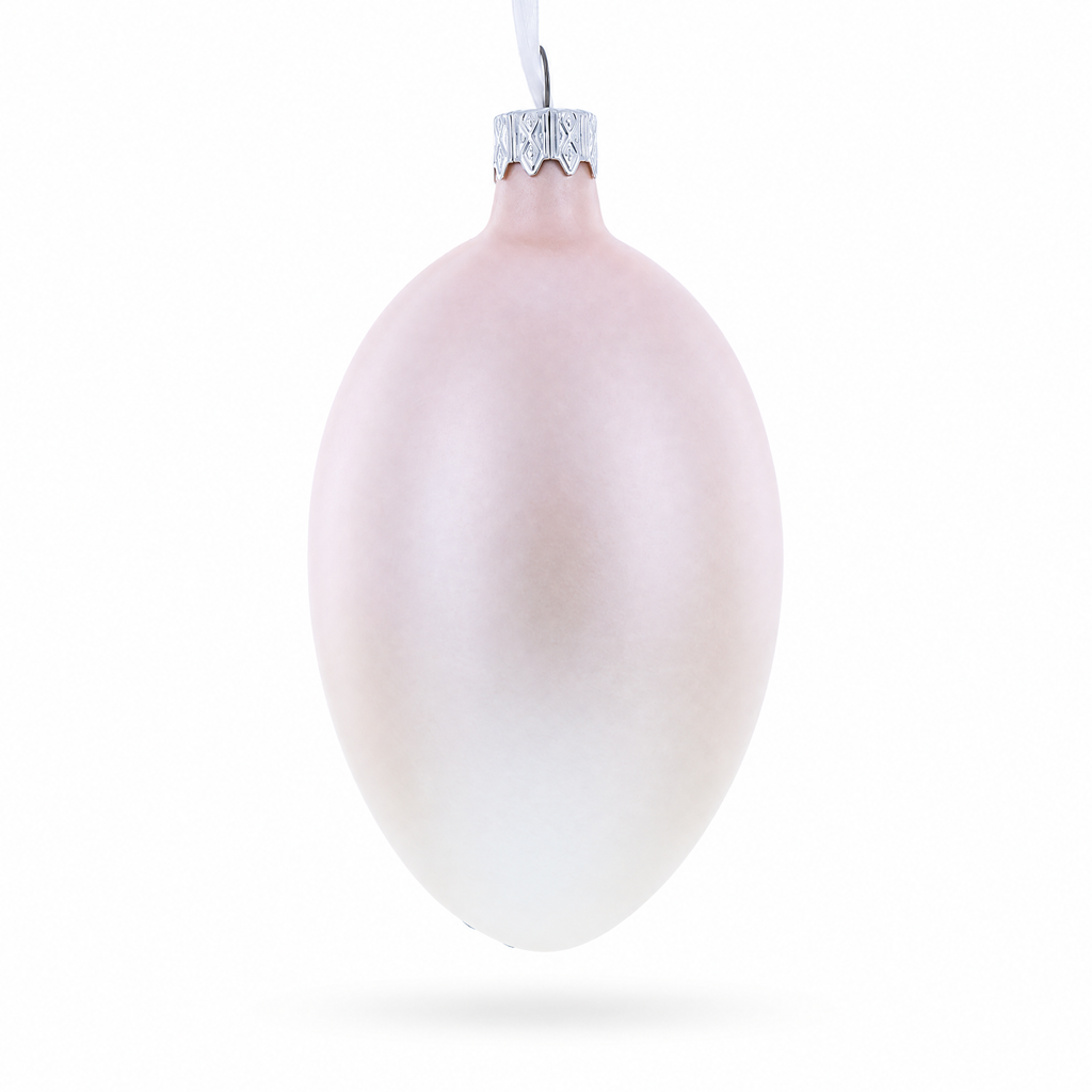 Louis-Francois Designer Jeweled Timepiece Glass Egg Christmas Ornament 4 Inches
