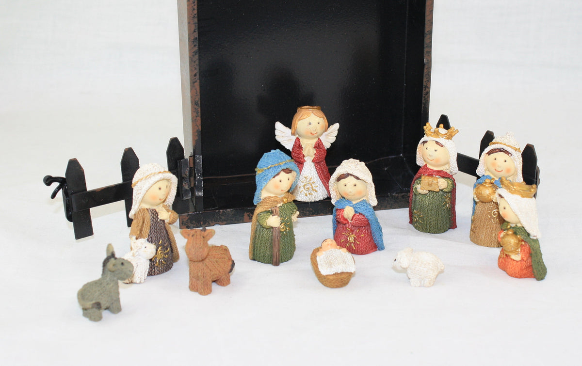11 Piece mini Nativity Set - Textured
