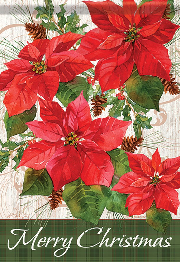 Pinecone Poinsettia Flag - Large Flag