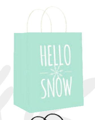 Premium Kraft Large Christmas Gift Bag - Hello Snow