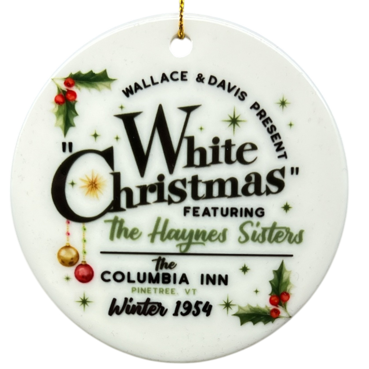 White Christmas  Retro 1954 Holiday Inn Movie  Ornament