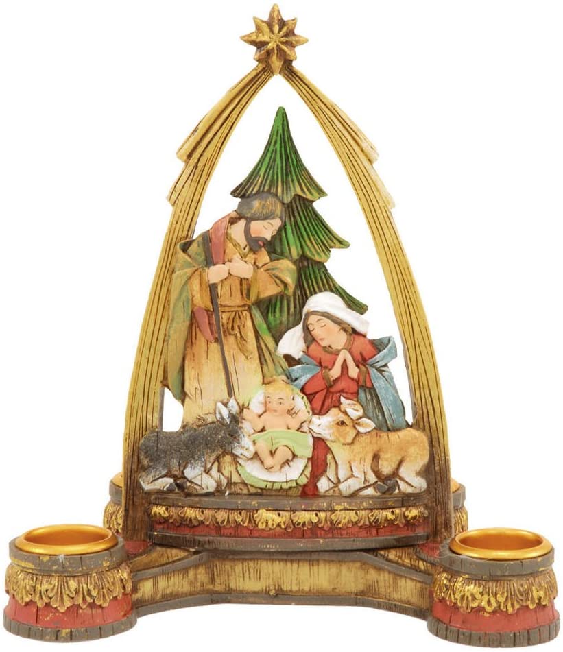 Nativity with Arch Christmas Advent Candleholder