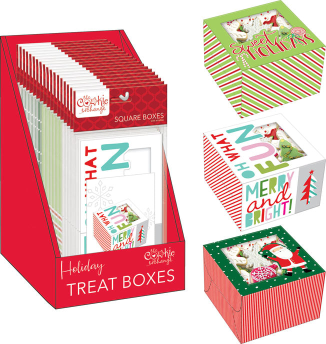 Holiday Square Treat Box 2 Pack - Dark Green